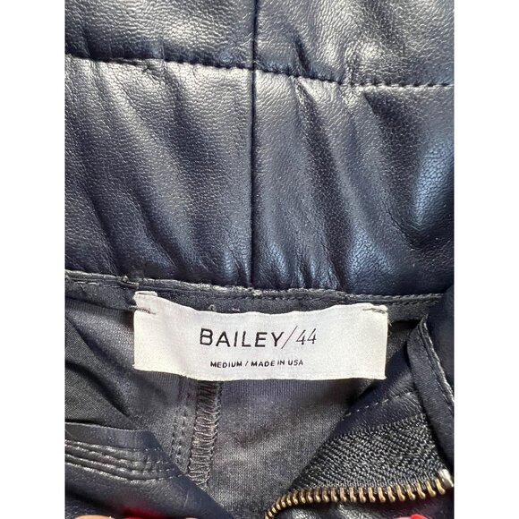 Bailey/44 Womens Faux Leather High-Waisted Belted Pants Medium Navy Blue - Picture 3 of 7